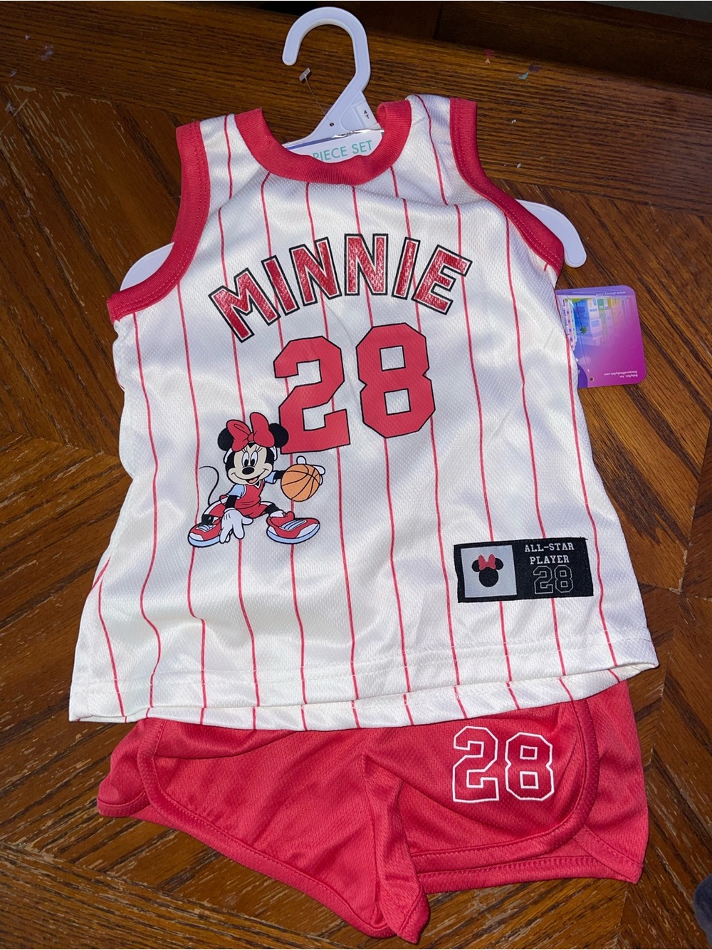 Disney Minnie Mouse Red and White Basketball Tank & Shorts Set